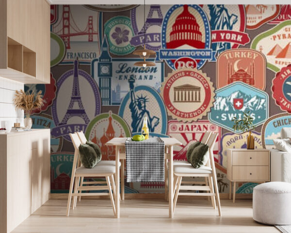 Collection of different stickers Wall murals Collection of different stickers