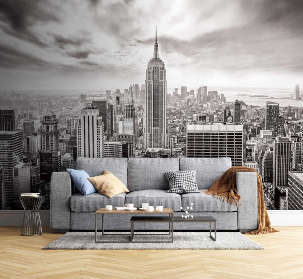 Iconic cityscape under dramatic skies Wall murals Iconic cityscape under dramatic skies