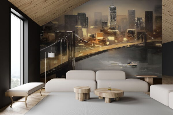 Bridge over a city Wall murals Bridge over a city