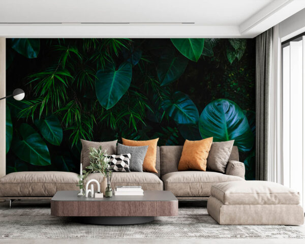Group of green leaves Wall murals Group of green leaves