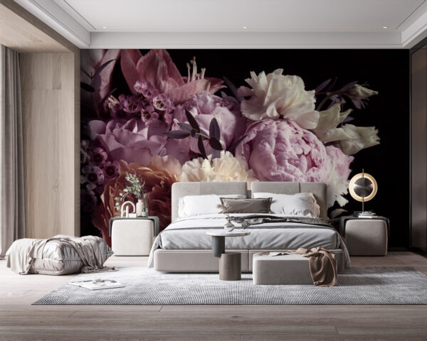 Wall murals Delicate blooms in soft hues (SKU: u58041) Wall murals Wall murals Delicate blooms in soft hues (SKU: u58041)