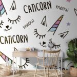 Wall murals Pattern of a unicorn with eyes and ears
