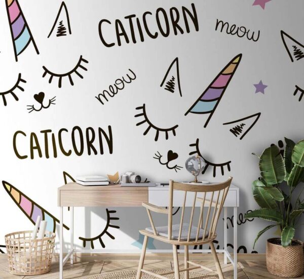 Pattern of a unicorn with eyes and ears Wall murals Pattern of a unicorn with eyes and ears