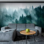 Wall murals Group of trees in fog