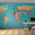Wall murals Map of australia with black text