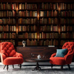 Wall murals Book shelf with a candle