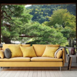Wall murals View of a forest from a room