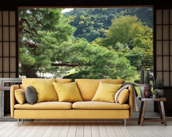 View of a forest from a room Wall murals View of a forest from a room