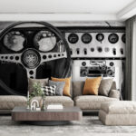 Wall murals Classic dashboard with detailed controls.