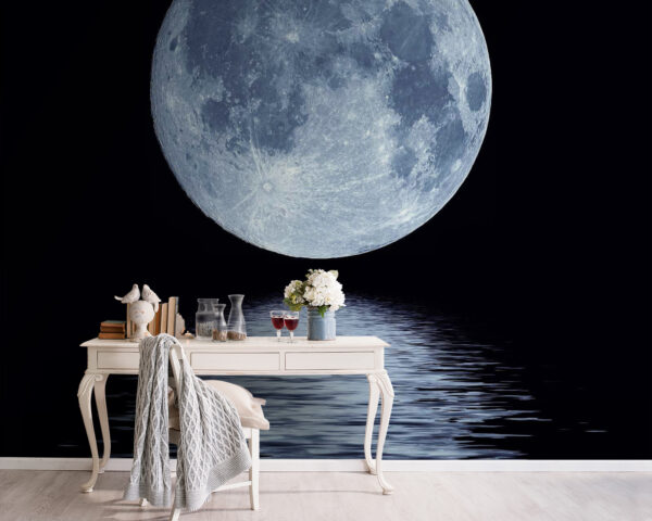 Full moon over water Wall murals Full moon over water
