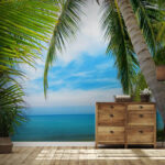 Wall murals Palm trees on a beach