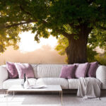 Wall murals Tree with a foggy river