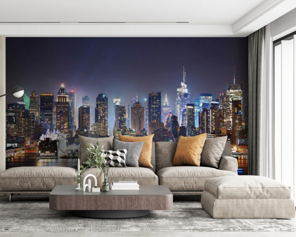 City skyline at night Wall murals City skyline at night