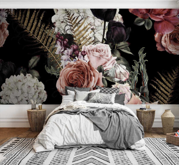 Floral pattern of flowers Wall murals Floral pattern of flowers