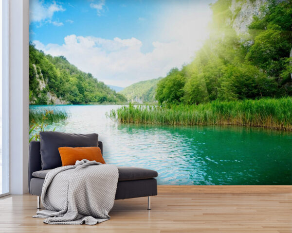Wall murals Body of water with grass and trees around it (SKU: u54263) Wall murals Wall murals Body of water with grass and trees around it (SKU: u54263)