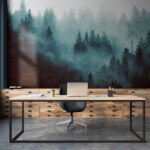 Wall murals Blurry image of a tree