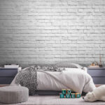 Wall murals White brick wall pattern texture.