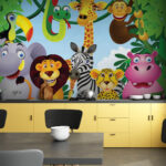 Wall murals Group of animals in the jungle