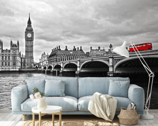Red double decker bus Wall murals Red double decker bus