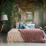 Wall murals Row of pillars with vines growing on them