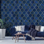Wall murals Blue and white lattice pattern
