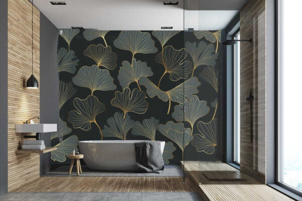 Elegant ginkgo leaf pattern design Wall murals Elegant ginkgo leaf pattern design