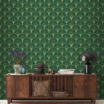 Wall murals Green and yellow pattern