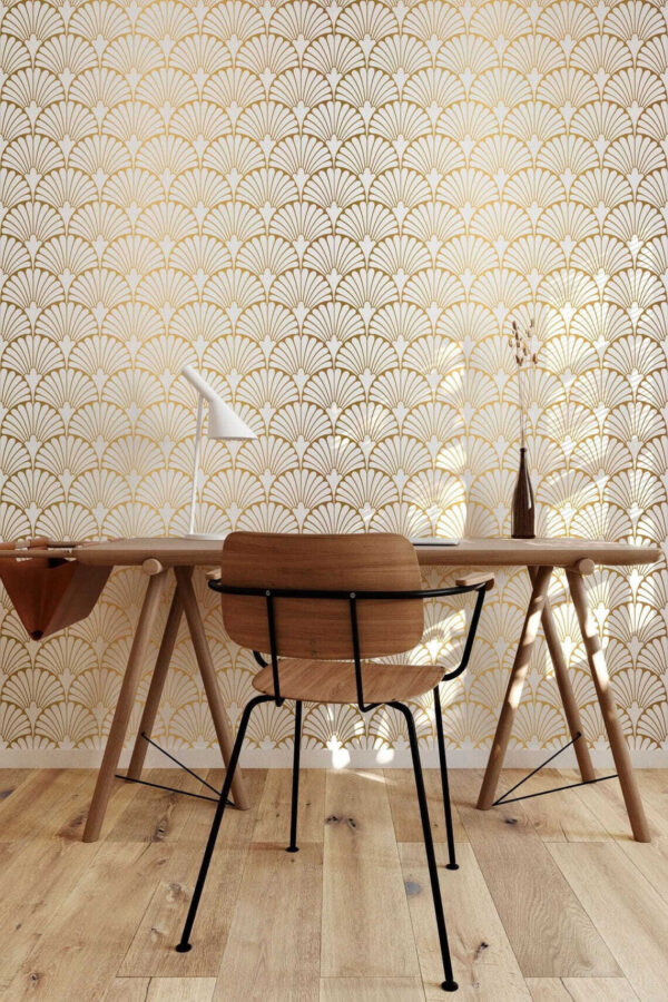 Elegant beige floral pattern design Wall murals Elegant beige floral pattern design