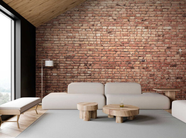 Red brick wall, textured pattern Wall murals Red brick wall, textured pattern