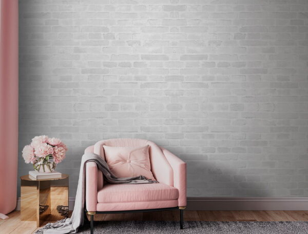 White brick wall with many rectangular bricks Wall murals White brick wall with many rectangular bricks