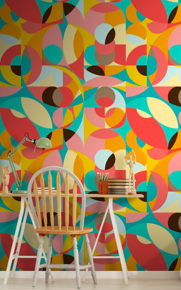 Colorful pattern with circles and dots Wall murals Colorful pattern with circles and dots