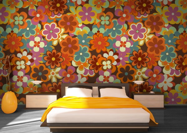 Wall murals Colorful flower with a yellow center (SKU: u51643) Wall murals Wall murals Colorful flower with a yellow center (SKU: u51643)