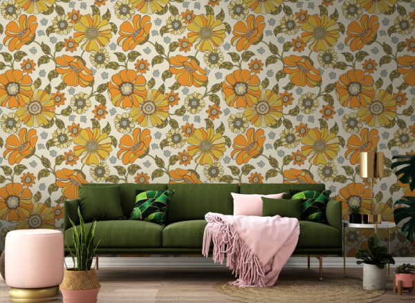 Pattern of flowers and leaves Wall murals Pattern of flowers and leaves