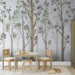 Wall murals Watercolor of a tree trunk