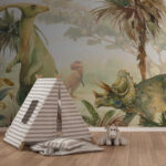 Wall murals Watercolor of a dinosaur