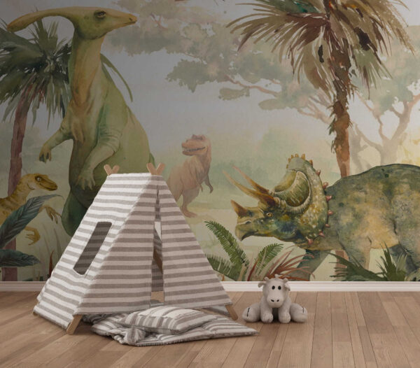 Watercolor of a dinosaur Wall murals Watercolor of a dinosaur
