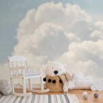 Wall murals Fluffy clouds in the sky.