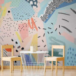 Wall murals Colorful abstract pattern with shapes.