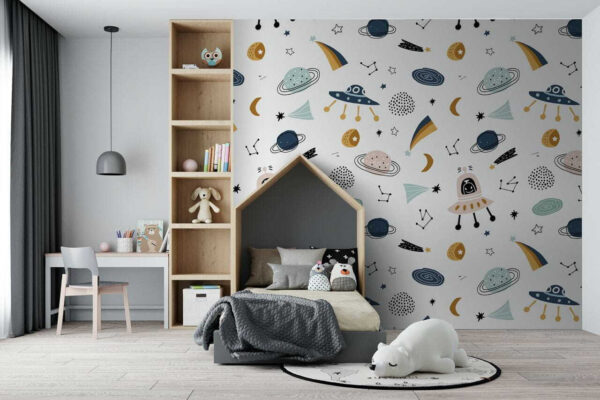 Pattern of cartoon objects Wall murals Pattern of cartoon objects