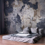 Wall murals Textured wall with peeling paint.