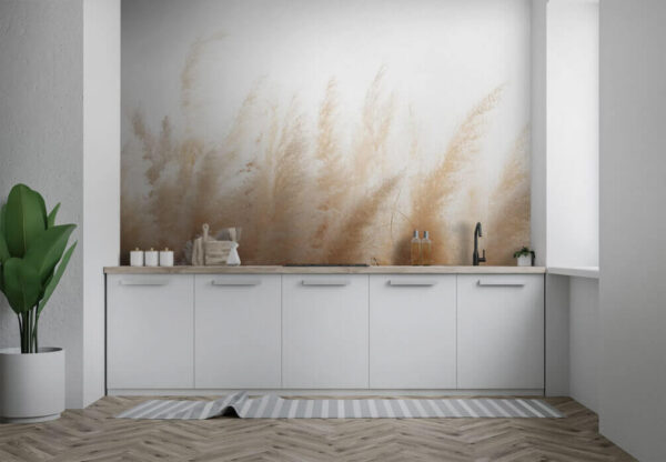 Group of white and brown grass Wall murals Group of white and brown grass