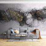 Wall murals Abstract elegance with metallic accents.