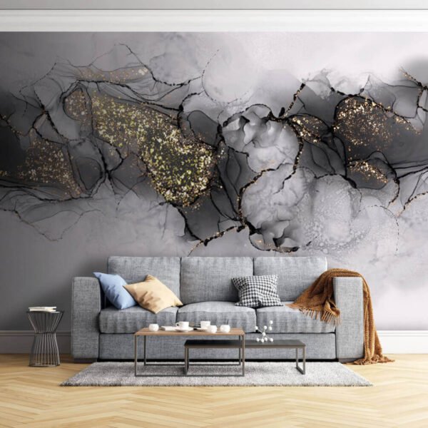 Abstract elegance with metallic accents Wall murals Abstract elegance with metallic accents