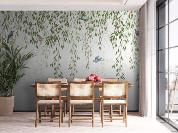 Birds on a tree branch Wall murals Birds on a tree branch
