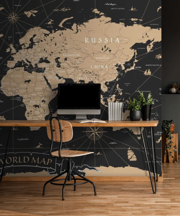Vintage Map: A World Overview Wall murals Vintage Map: A World Overview