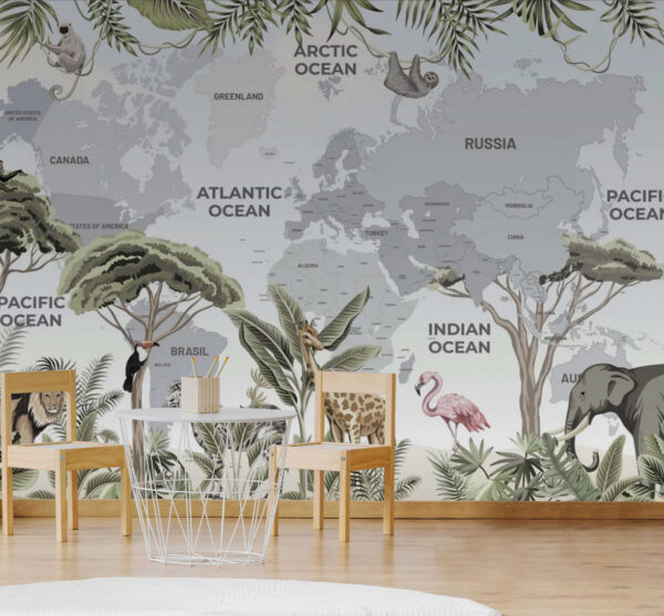 Giraffe standing next to a tree Wall murals Giraffe standing next to a tree