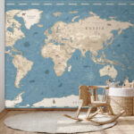 Wall murals Map of australia with a kangaroo