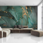 Wall murals Abstract green and brown pattern.