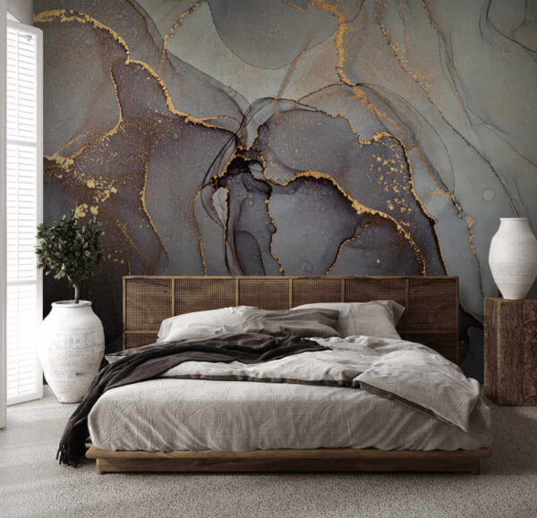 Elegant swirls with metallic accents Wall murals Elegant swirls with metallic accents