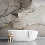 Wall murals Abstract marble textures with metallic accents